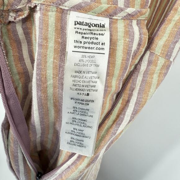 Patagonia Sleeveless Jumpsuit XS Garden Island Evening Mauve Striped Hemp NWT - Picture 13 of 15